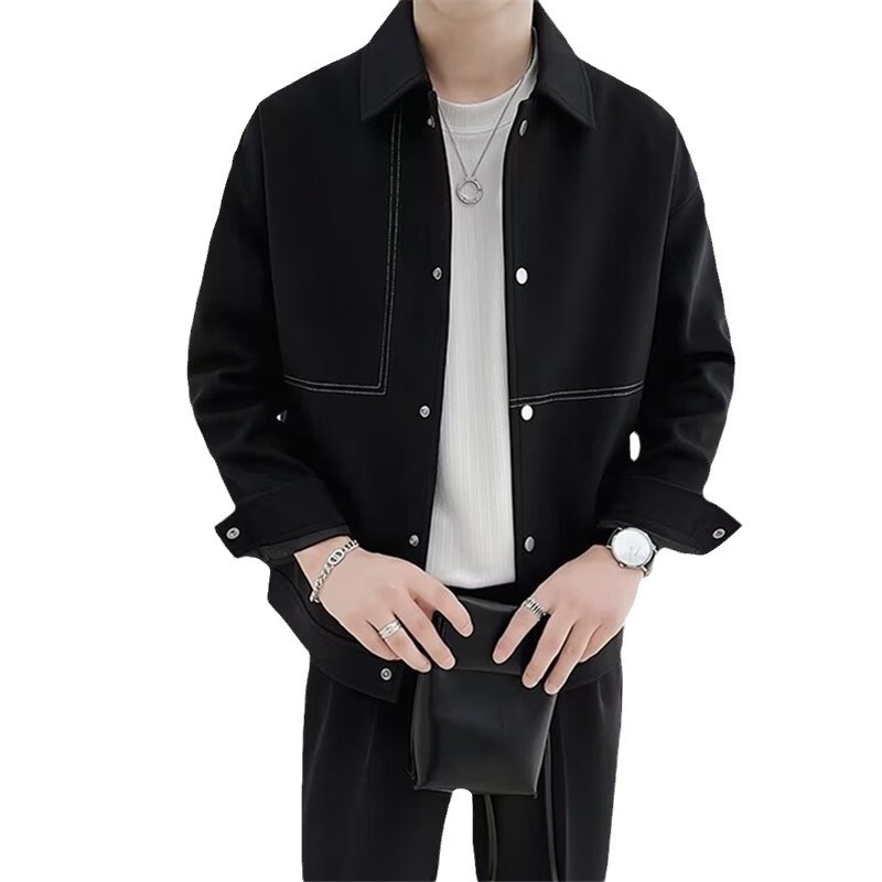 boy Boy Boy For Men Korean Version Light Mature Style Short Turn-Down Collar Jacket Men's Trendy High-End Casual Autumn Winter Top_voghion.com