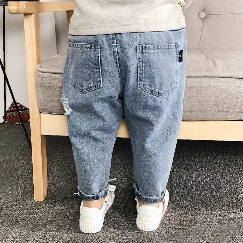 ragazzo Ragazzo Ragazzo Abbigliamento per bambini Jeans strappati per bambini Primavera e autunno Nuovo stile 1-8 anni Ragazze Ragazzi Larghi Lunghi Neonato Elegante Papà_voghion.com