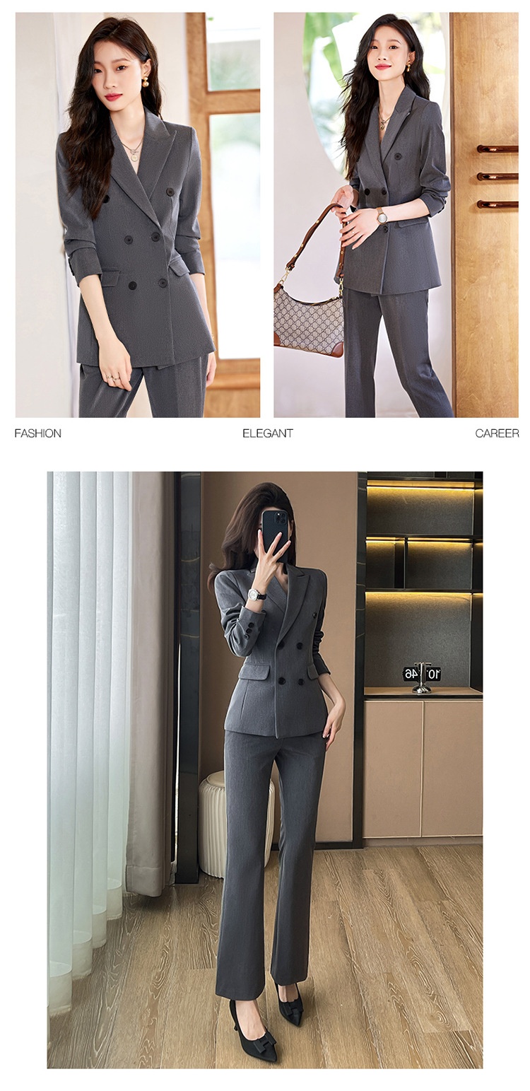 ChicShe Women's Suit Set Professional Double-Breasted Elegant Atmosphere For Formal Occasions, Interviews, College Students,_voghion.com