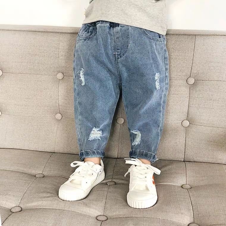 ragazzo Ragazzo Ragazzo Abbigliamento per bambini Jeans strappati per bambini Primavera e autunno Nuovo stile 1-8 anni Ragazze Ragazzi Larghi Lunghi Neonato Elegante Papà_voghion.com