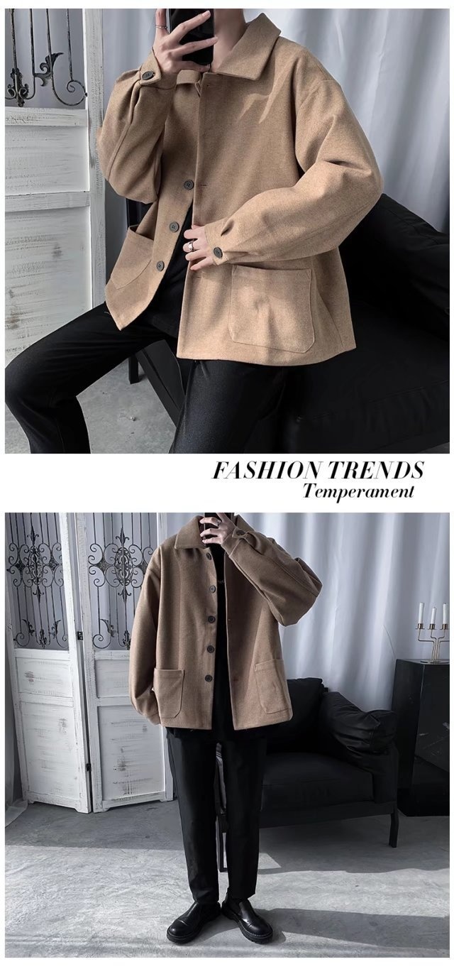 boy Boy Boy 2025 Autumn Winter Korean Style Brand Ins Couple Loose Wool Coat Jacket Trendy One Piece Dropshipping_voghion.com