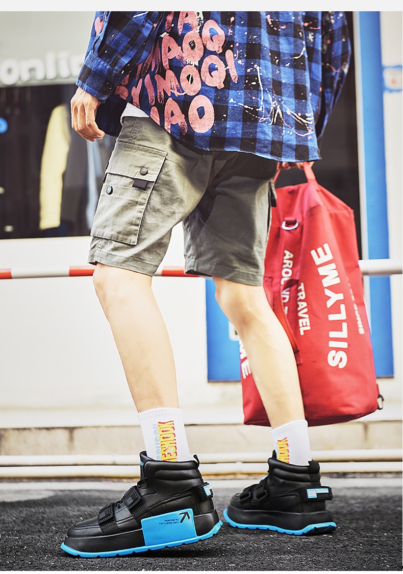 Glide Glide European Station High-Top Thick-Soled Martin Autumn Ins Casual Sneakers Motorcycle Boots Trendy Cycling Men's Shoes_voghion.com