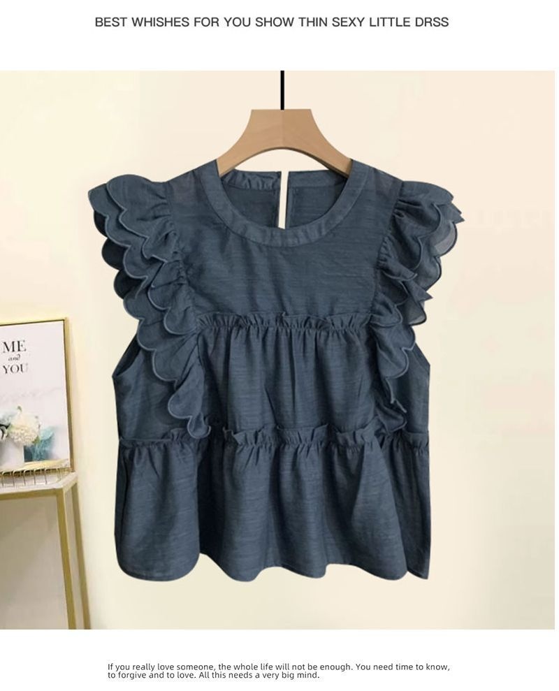 ChicShe Plus Size Women's Summer New Style Slightly Chubby MM Elegant Ruffled Chiffon Blouse Versatile Slimming Shorts Two-Piece_voghion.com