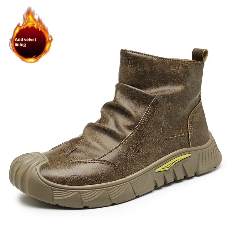 Chaussures de travail Glide Labor Protection pour hommes, imperméables, antidérapantes, résistantes à l'usure, polyvalentes et adaptées à une utilisation en extérieur, au bureau ou au travail._voghion.com