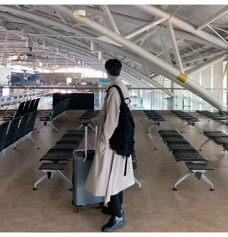 boy Boy Boy Autumn Winter Design Trench Men's Mid-Length Jacket Korean Casual Loose British Style Double-Breasted Coat_voghion.com