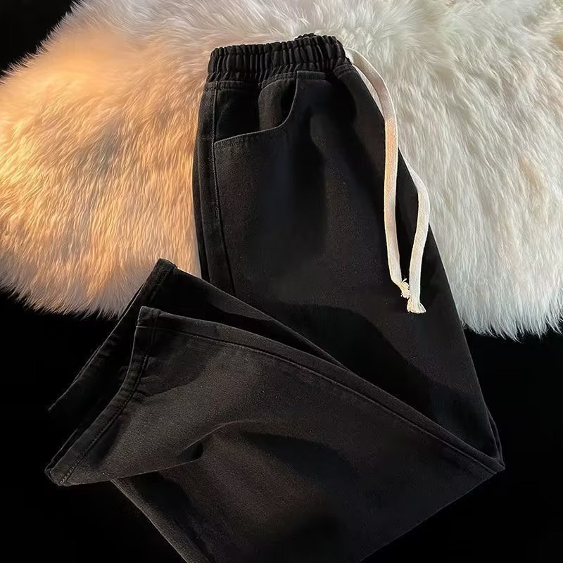 Jeans pour homme Boy Boy à taille élastique, coupe droite ample, style rétro américain, vente en gros transfrontalière et commerce international._voghion.com