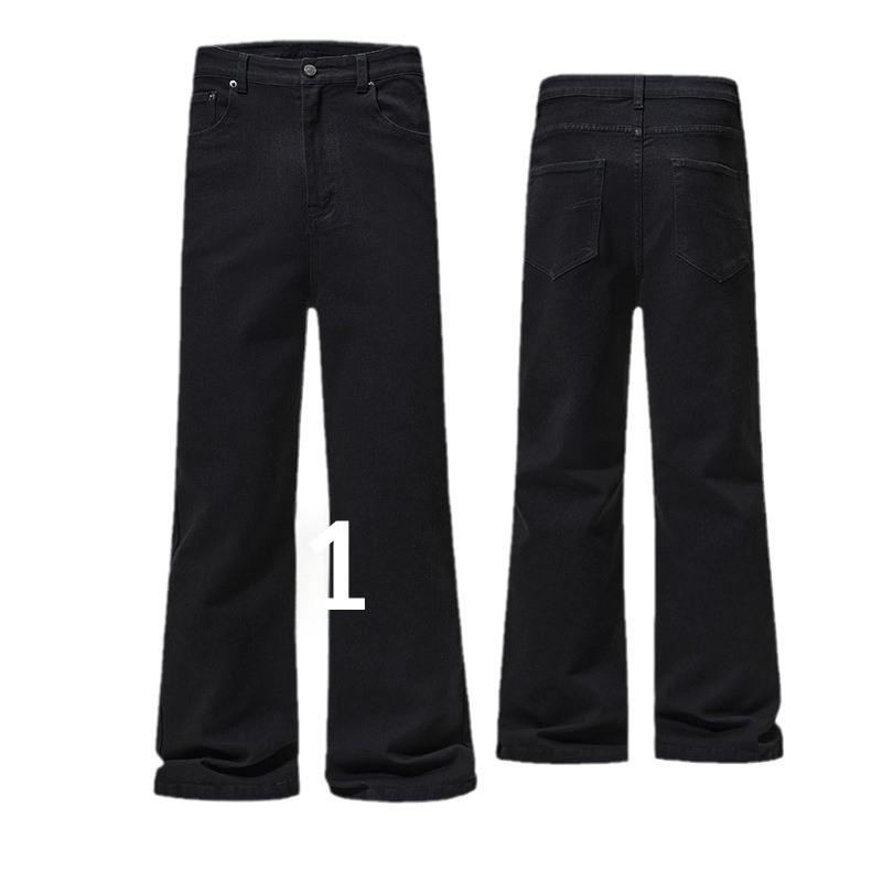 Boy Boy JIAMU Herfst Winter Stretch Zwarte Bajia Scimitar Flared Jeans Heren Slim Fit Beenverlengende Bootcut Broek_voghion.com