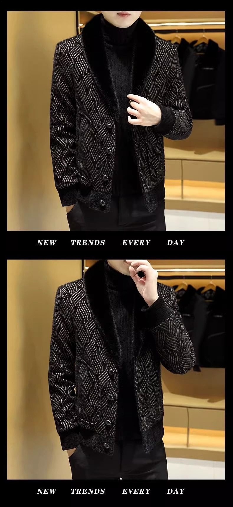 boy Boy Boy Winter Fleece-Lined Thickened Coat For Men, Fashionable Suit Wool Collar, Casual Versatile Warm Woolen Jacket_voghion.com