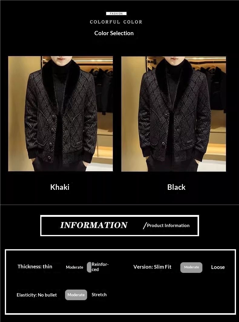 boy Boy Boy Winter Fleece-Lined Thickened Coat For Men, Fashionable Suit Wool Collar, Casual Versatile Warm Woolen Jacket_voghion.com