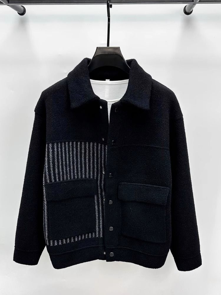 boy Boy Boy Jacket Coat Men's Turn-Down Collar Short Casual Woolen Autumn Winter Thickened Trendy Outerwear Factory Direct Sale_voghion.com