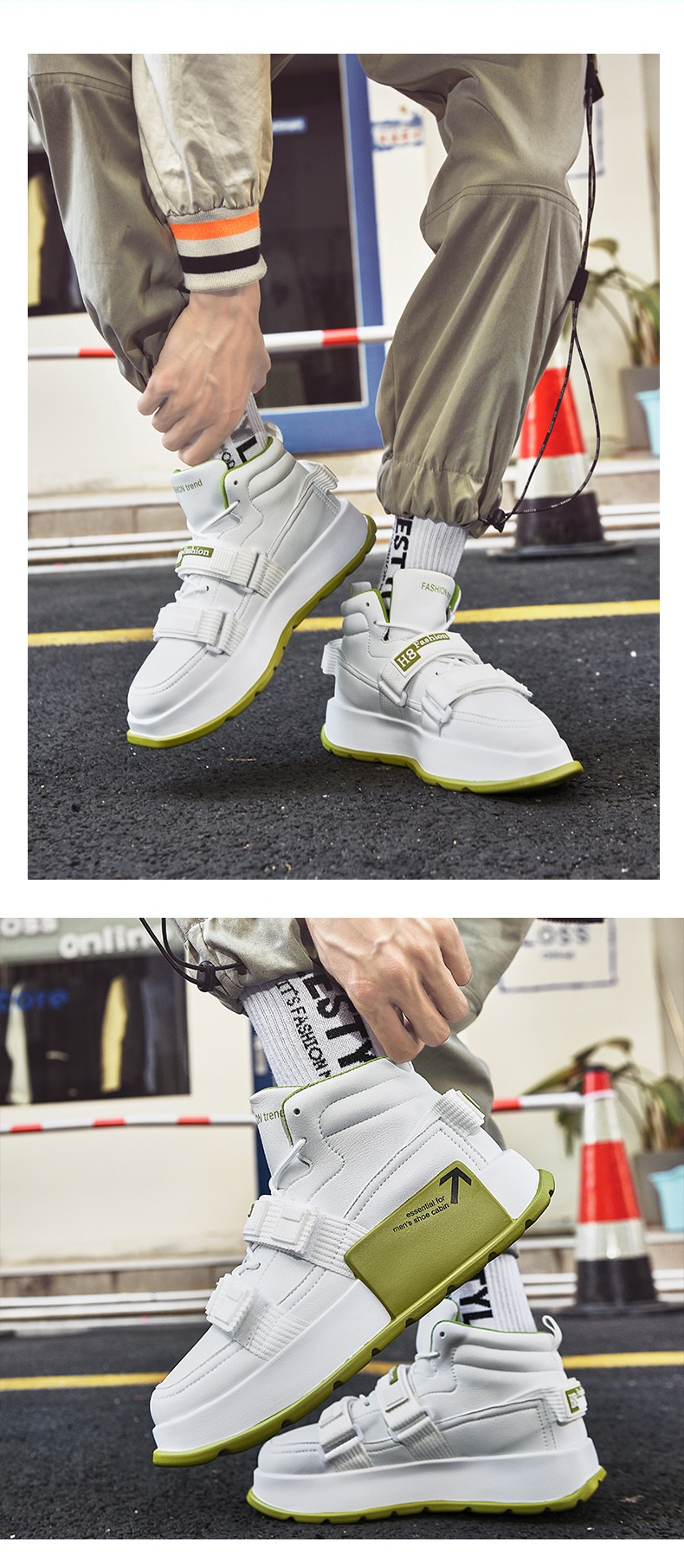 Glide Glide European Station High-Top Thick-Soled Martin Autumn Ins Casual Sneakers Motorcycle Boots Trendy Cycling Men's Shoes_voghion.com