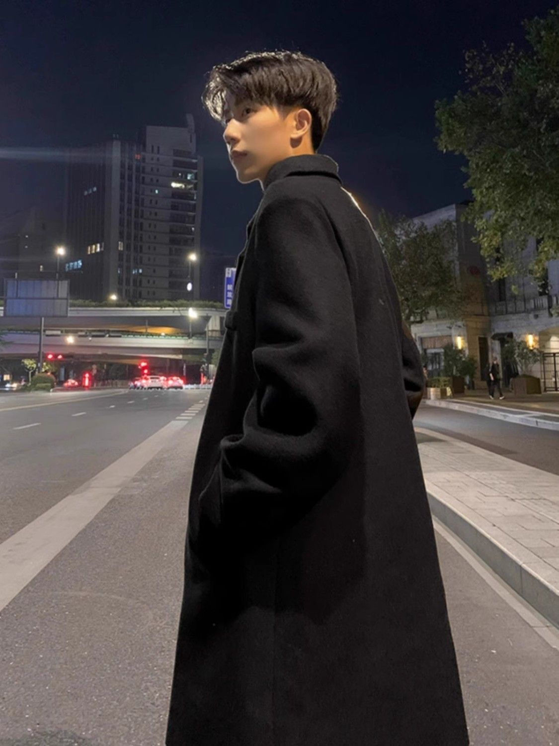 boy Boy Boy Men's Wool Medium Length Autumn Winter High-end Trendy Plus Size Thick Over-the-knee Loose Woolen Trench Coat For Women_voghion.com
