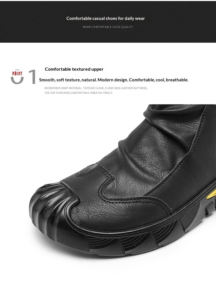 Chaussures de travail Glide Labor Protection pour hommes, imperméables, antidérapantes, résistantes à l'usure, polyvalentes et adaptées à une utilisation en extérieur, au bureau ou au travail._voghion.com