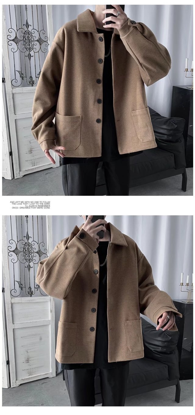 boy Boy Boy 2025 Autumn Winter Korean Style Brand Ins Couple Loose Wool Coat Jacket Trendy One Piece Dropshipping_voghion.com