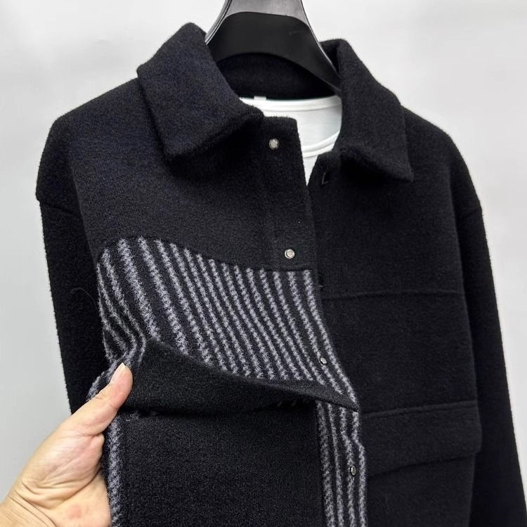 boy Boy Boy Jacket Coat Men's Turn-Down Collar Short Casual Woolen Autumn Winter Thickened Trendy Outerwear Factory Direct Sale_voghion.com