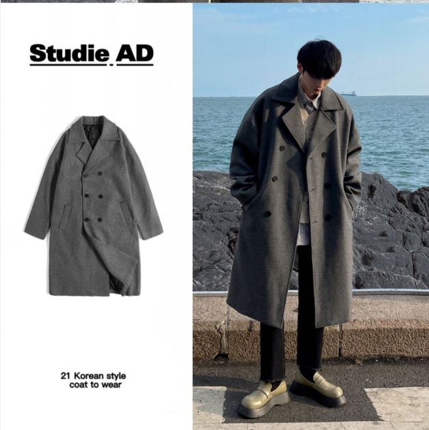 boy Boy Boy Winter Wool Coat For Men, Mid-Length Over-the-Knee Suit Collar Double-Breasted Woolen Trench Coat, Thickened Ins Trend_voghion.com