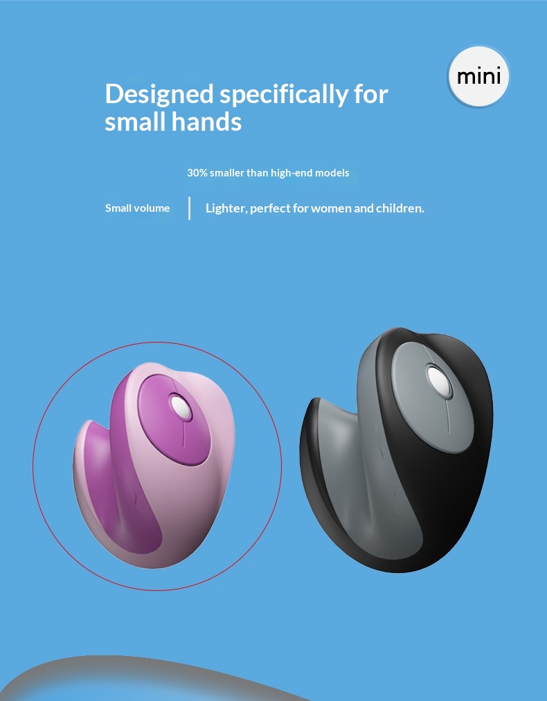 NeoGear Mobile Mouse Dual Mode Three Channel Silent Vertical Wireless In Stock Button Ergonomic_voghion.com