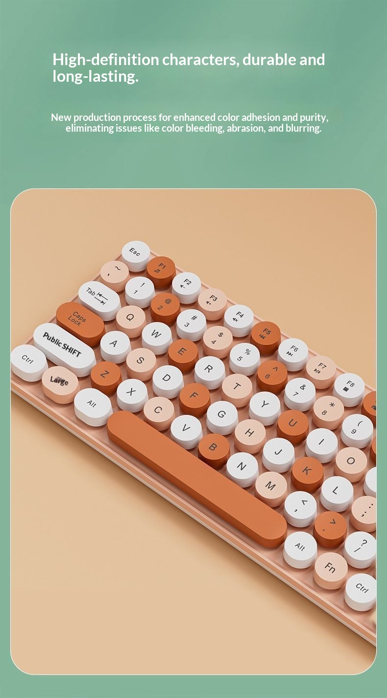 NeoGear Kabellose Tastatur und Maus mit Bluetooth, drei Modi, wiederaufladbar, niedlich, tragbar, leise – ideal für Computer und Laptops, auch für Mädchen_voghion.com