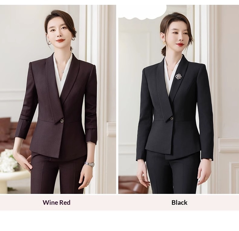 ChicShe Giacca grigia da donna, nuovo abito professionale autunno inverno per donna, abbigliamento da lavoro per hotel e gioiellerie_voghion.com