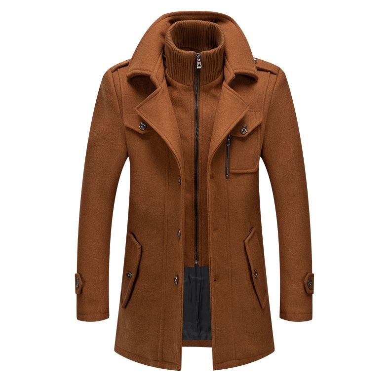 boy Boy Boy Autumn Winter Business Fashion Double Collar Cold-Resistant Woolen Men's Jacket Cross-Border Wool Coat Men_voghion.com