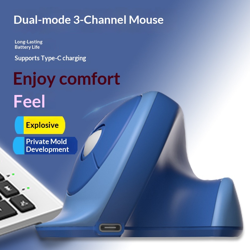 NeoGear Mobile Mouse Dual Mode Three Channel Silent Vertical Wireless In Stock Button Ergonomic_voghion.com
