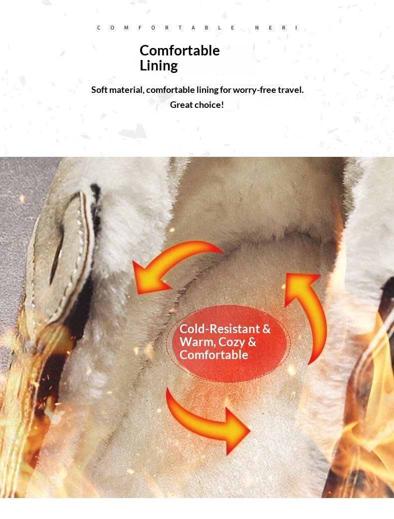 Glide Martin Winter Work High-top Men's Cotton Shoes With Fleece Warm Waterproof Non-slip Northeast Snow Boots Men_voghion.com