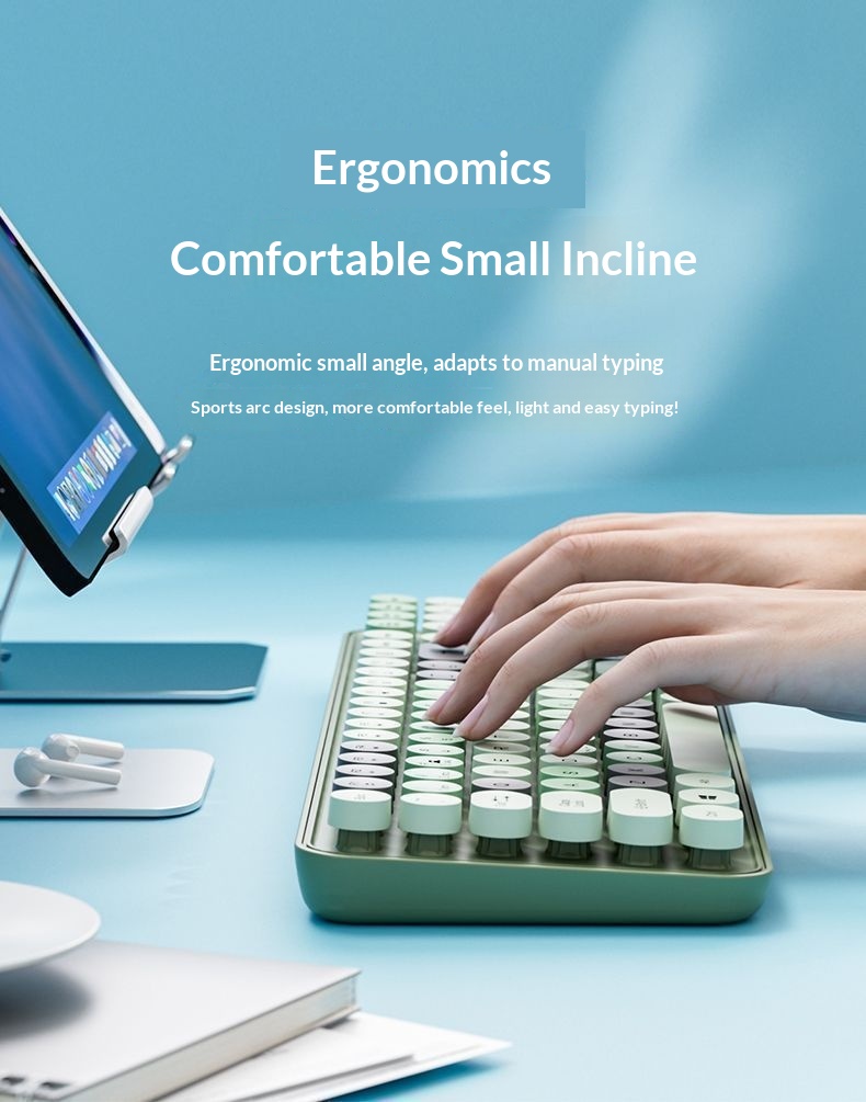 NeoGear Kabellose Tastatur und Maus mit Bluetooth, drei Modi, wiederaufladbar, niedlich, tragbar, leise – ideal für Computer und Laptops, auch für Mädchen_voghion.com