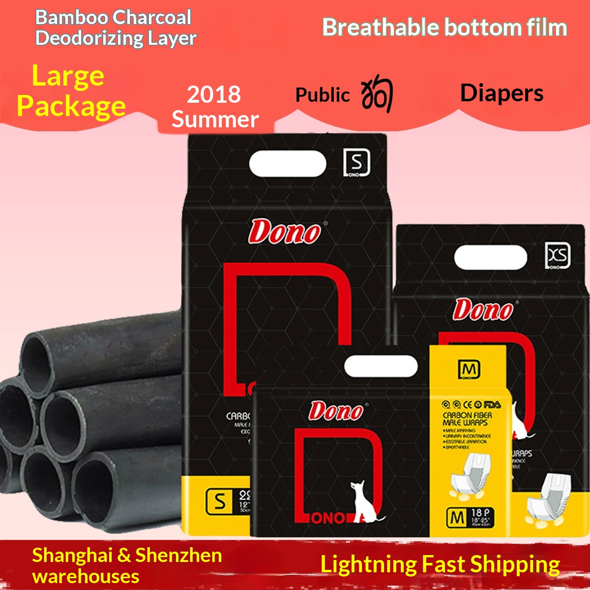 boy Boy Boy DONO Physiological Pants Male Dog Diapers Disposable Supplies Medium Pet Urine Pads_voghion.com