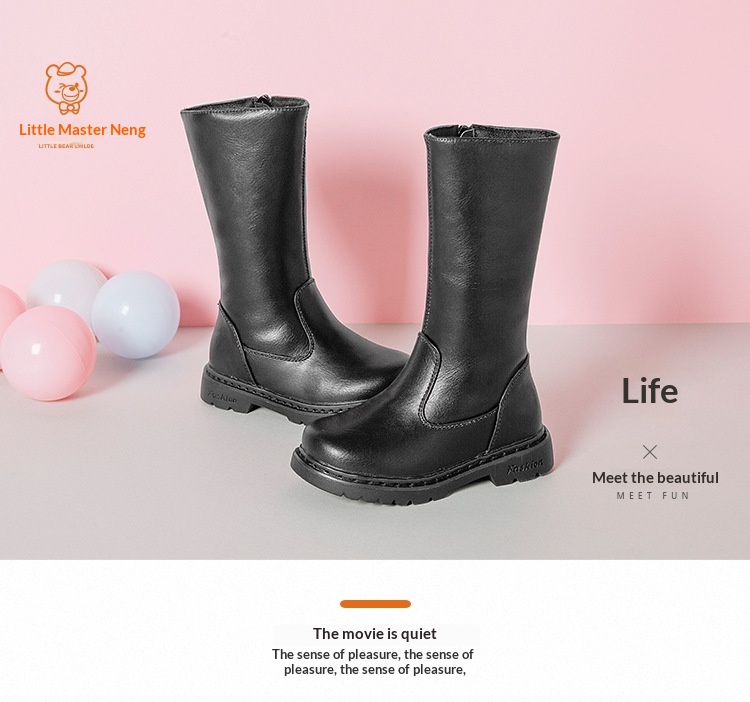 ShoeGlobe ShoeGlobe 2025 Autunno Inverno Nuove Scarpe per Bambini Tinta Unita Lunghi Moda Singolo Principessa Ragazze Stivali per Bambini_voghion.com