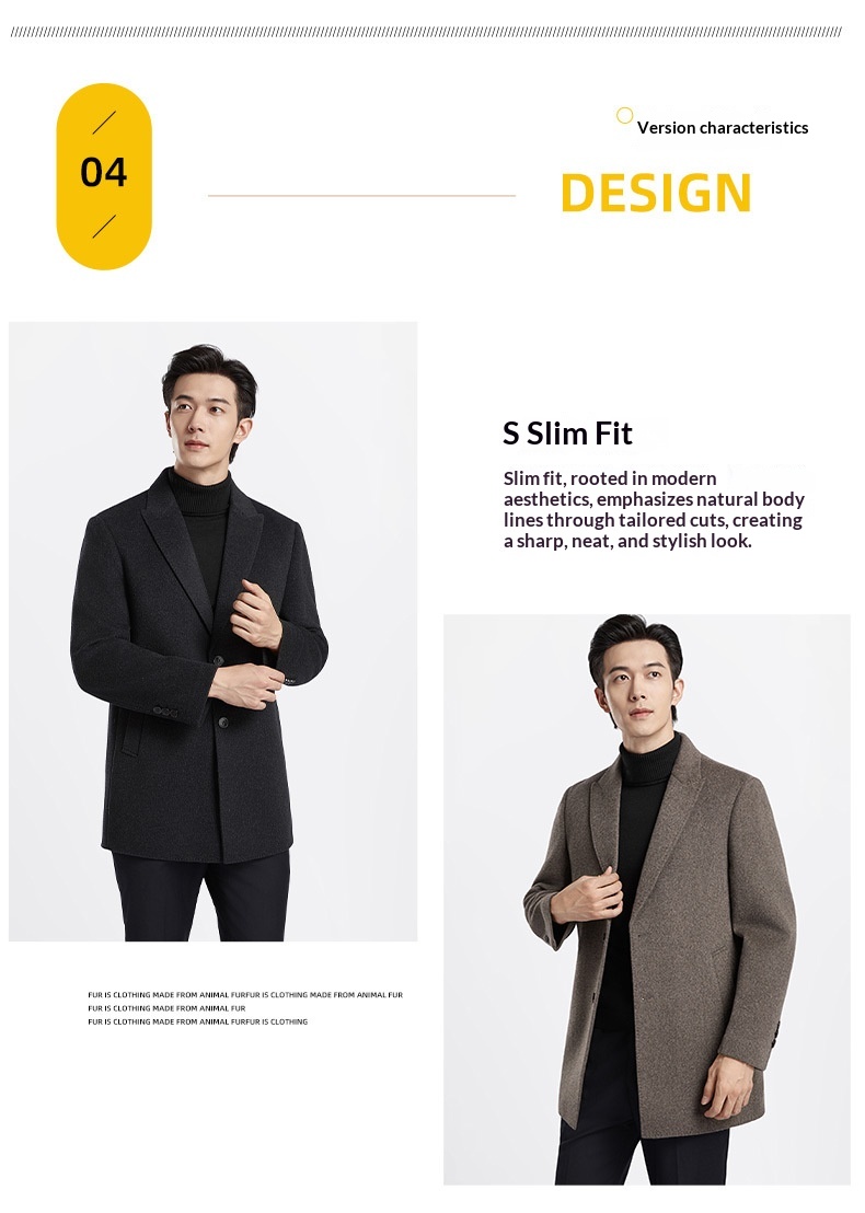 boy Boy Boy Men's 100% Double-Sided Wool Coat Autumn Winter Light Business Mid-Length Down Liner Suit Collar Woolen Jacket_voghion.com