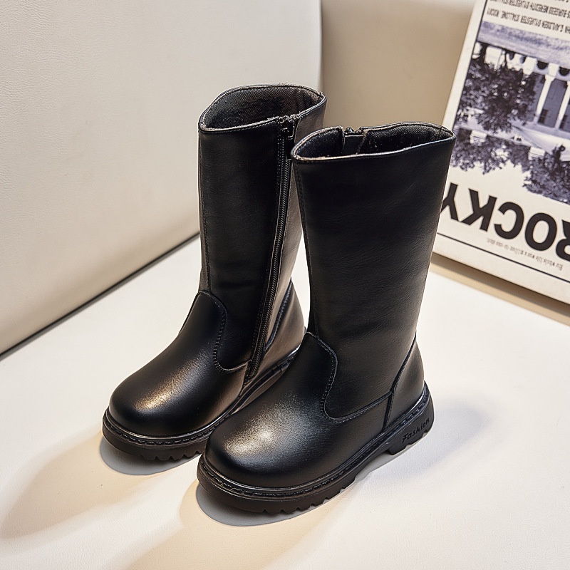 ShoeGlobe ShoeGlobe 2025 Autunno Inverno Nuove Scarpe per Bambini Tinta Unita Lunghi Moda Singolo Principessa Ragazze Stivali per Bambini_voghion.com
