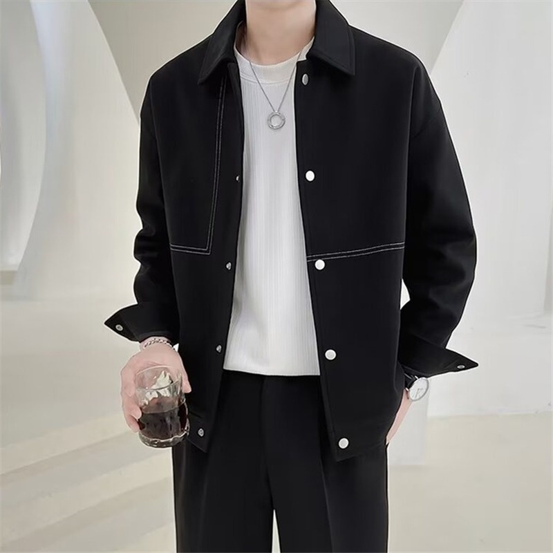boy Boy Boy For Men Korean Version Light Mature Style Short Turn-Down Collar Jacket Men's Trendy High-End Casual Autumn Winter Top_voghion.com