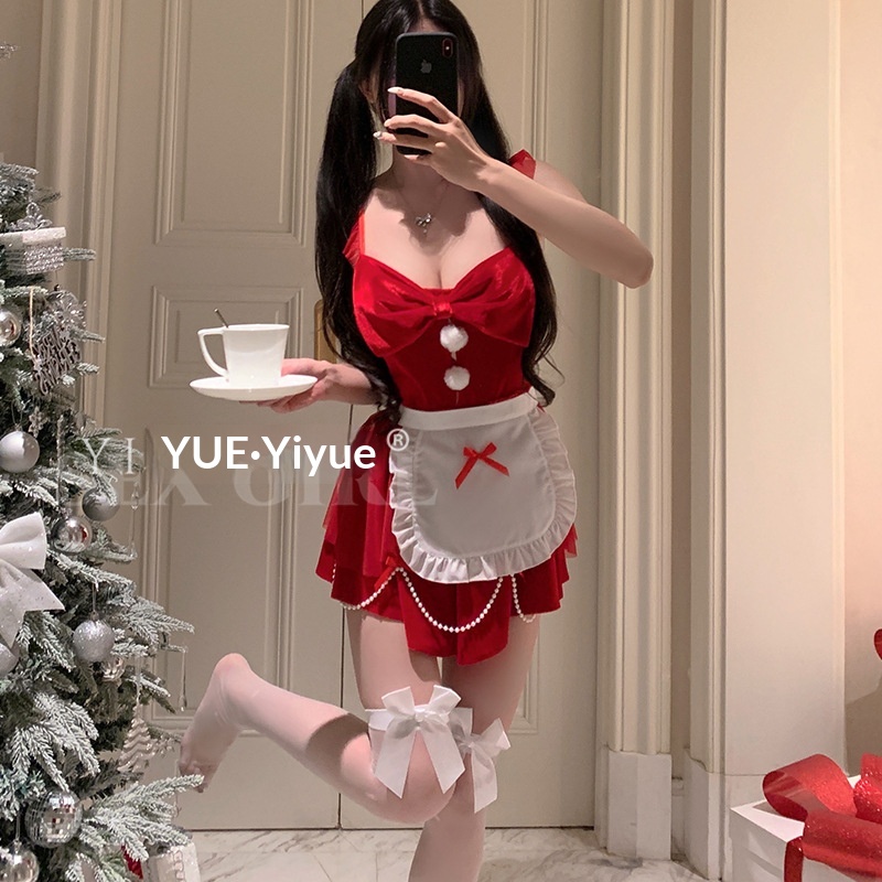 Eros Lab Yiyue Original Weihnachtsoutfit Neujahr Roter Koch Sexy Dessous Pure Desire Uniform Temptation Pyjama Set 1098_voghion.com