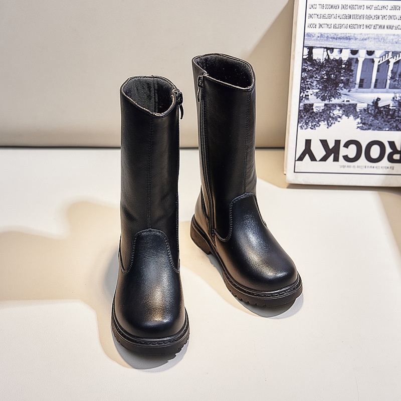 ShoeGlobe ShoeGlobe 2025 Autunno Inverno Nuove Scarpe per Bambini Tinta Unita Lunghi Moda Singolo Principessa Ragazze Stivali per Bambini_voghion.com