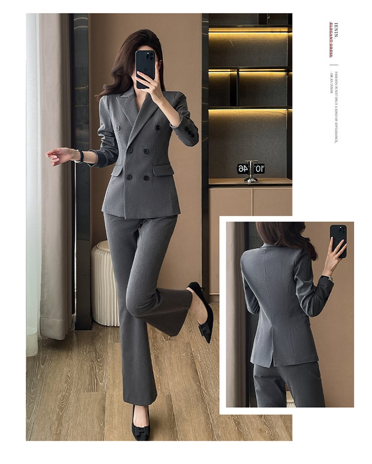 ChicShe Women's Suit Set Professional Double-Breasted Elegant Atmosphere For Formal Occasions, Interviews, College Students,_voghion.com