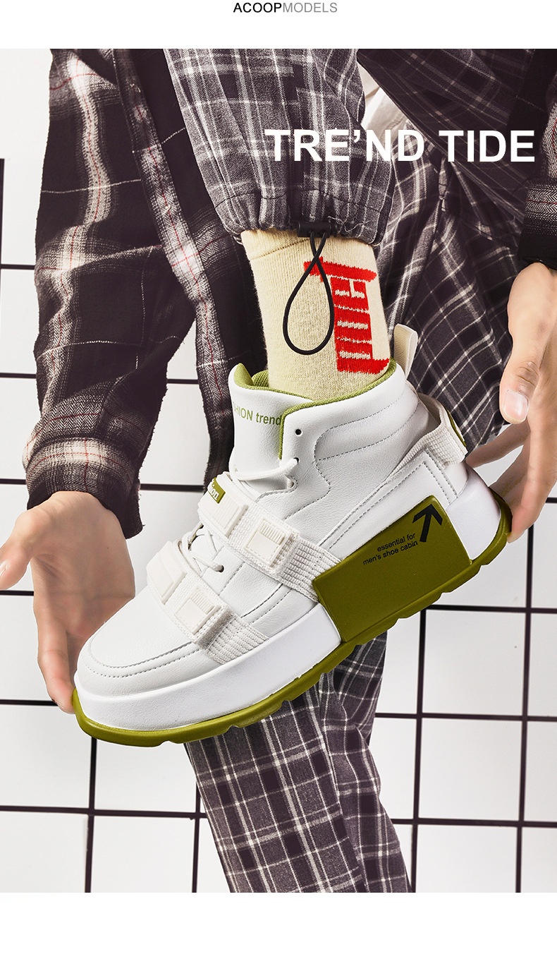 Glide Glide European Station High-Top Thick-Soled Martin Autumn Ins Casual Sneakers Motorcycle Boots Trendy Cycling Men's Shoes_voghion.com