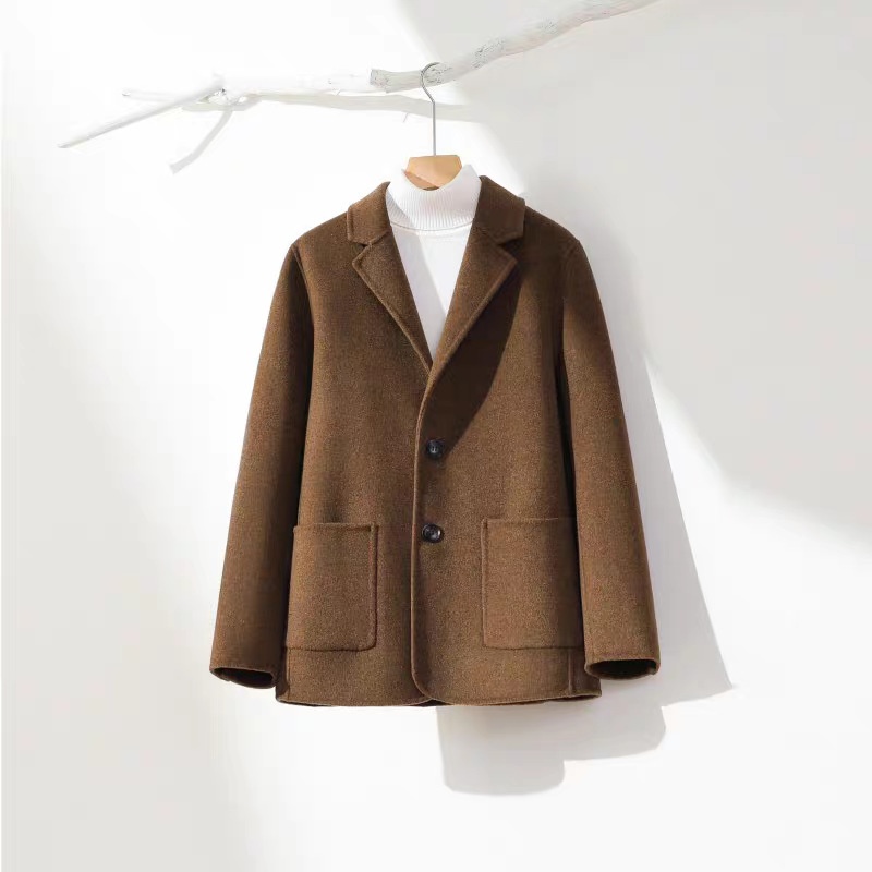 boy Boy Boy Autumn Winter 100% Wool High-End Double-Sided Suit Business Casual Woolen Coat Men's Clothing_voghion.com