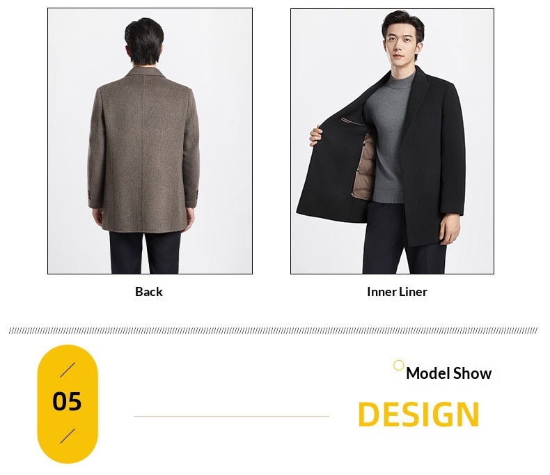 boy Boy Boy Men's 100% Double-Sided Wool Coat Autumn Winter Light Business Mid-Length Down Liner Suit Collar Woolen Jacket_voghion.com