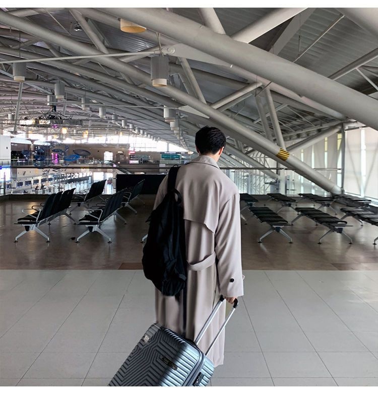 boy Boy Boy Autumn Winter Design Trench Men's Mid-Length Jacket Korean Casual Loose British Style Double-Breasted Coat_voghion.com