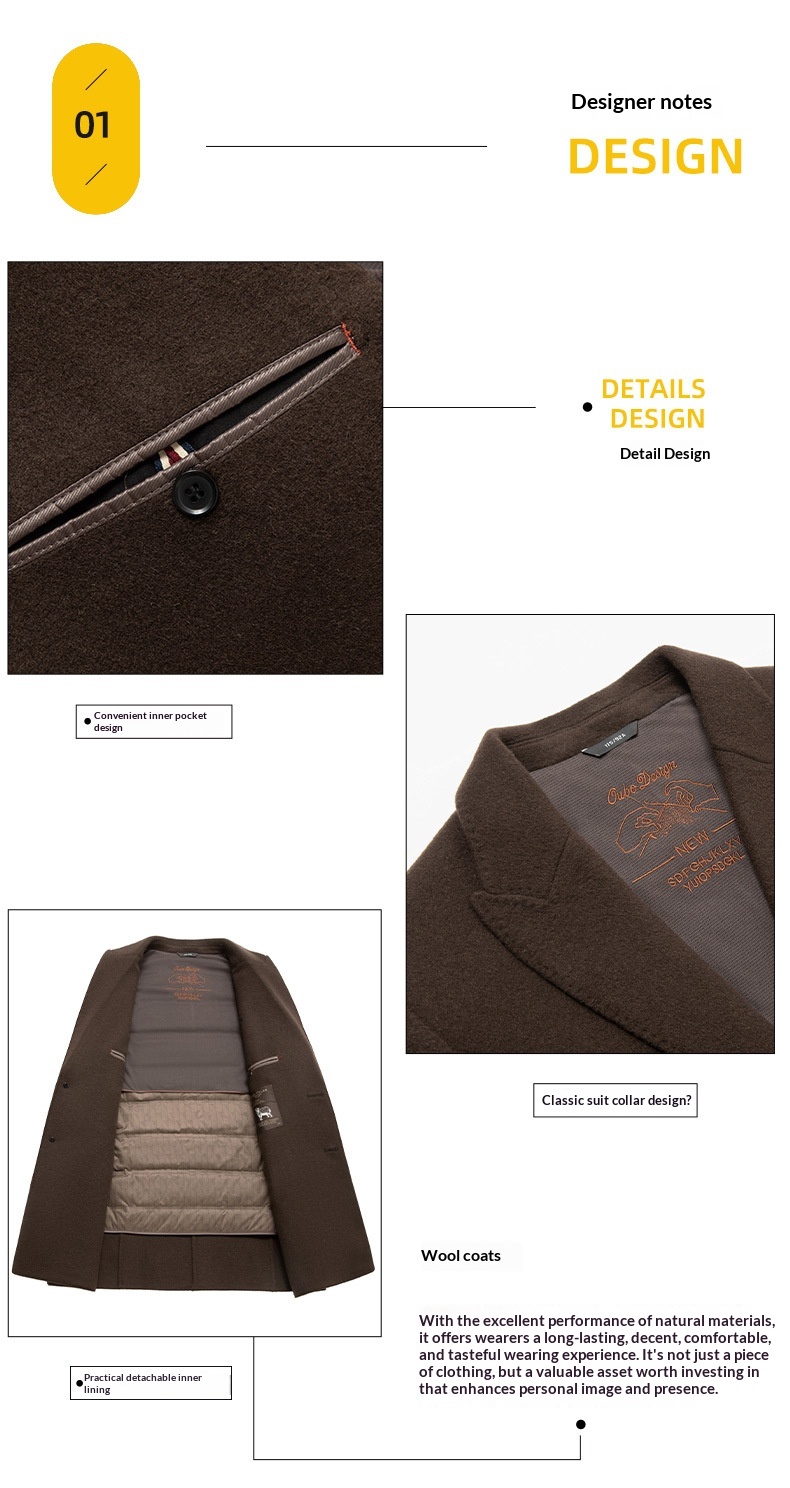 boy Boy Boy Men's 100% Double-Sided Wool Coat Autumn Winter Light Business Mid-Length Down Liner Suit Collar Woolen Jacket_voghion.com