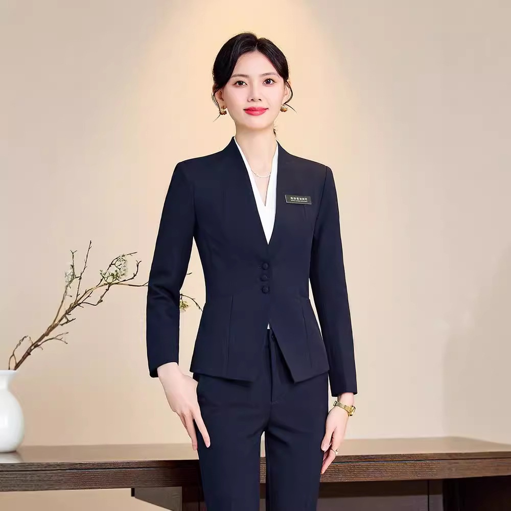 ChicShe Wholesale Sping And Autumn Elegant Slim Fit Hotel Manage Jewely Stoe Gold Shop Pofessional Suit Set Women's_voghion.com