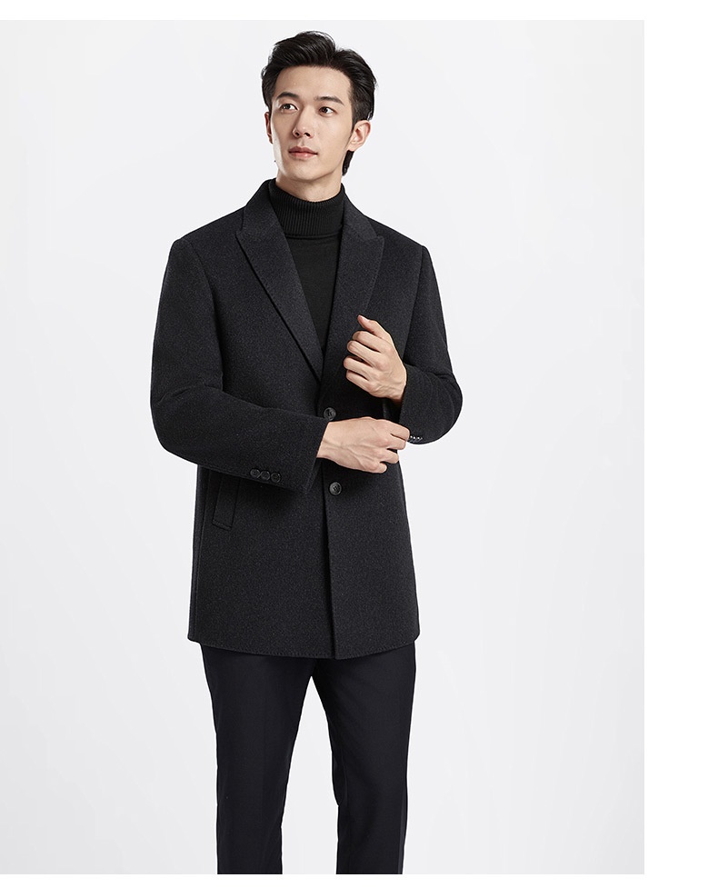 boy Boy Boy Men's 100% Double-Sided Wool Coat Autumn Winter Light Business Mid-Length Down Liner Suit Collar Woolen Jacket_voghion.com