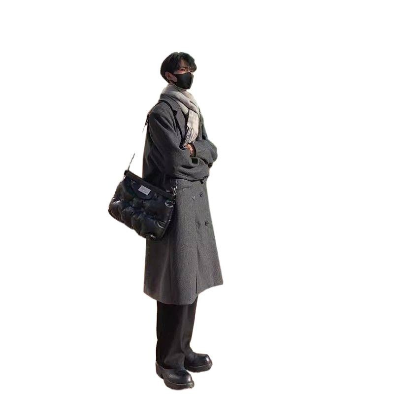 boy Boy Boy Men's Wool Medium Length Autumn Winter High-end Trendy Plus Size Thick Over-the-knee Loose Woolen Trench Coat For Women_voghion.com