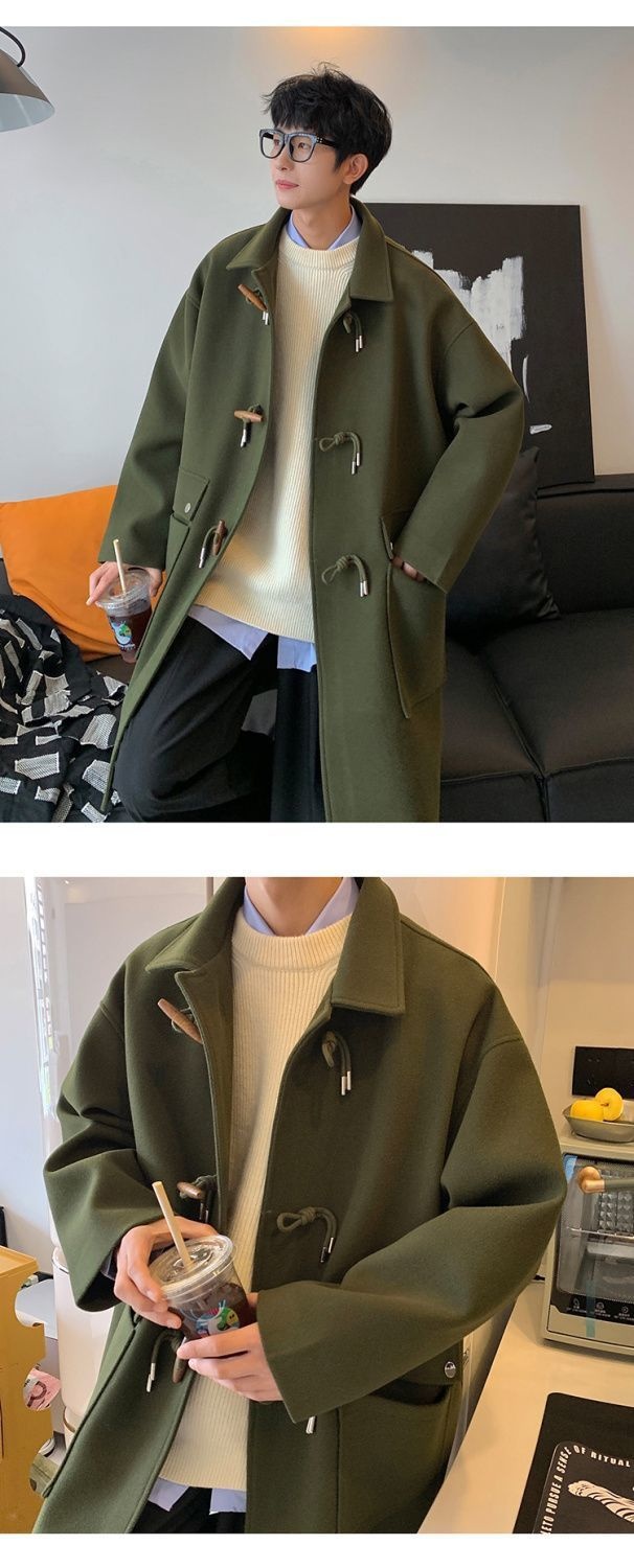 boy Boy Boy Horn Button Wool For Men Thickened Mid-Length Over-the-Knee Trench Coat Autumn Winter Vintage Casual Woolen Jacket_voghion.com