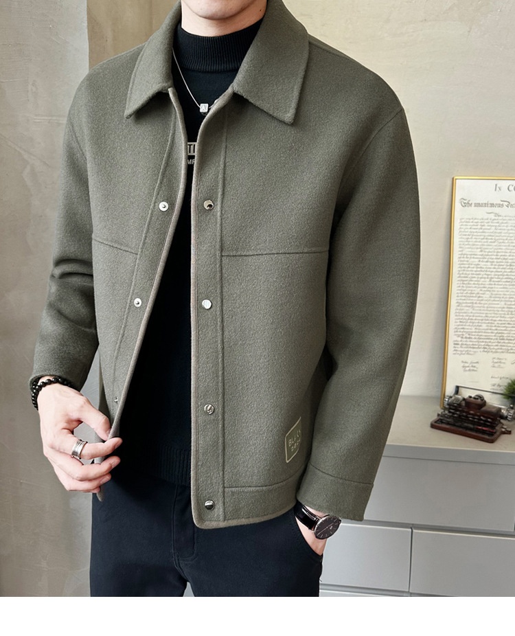 boy Boy Boy Fanwo FW1301 New In Stock 2024 Autumn Winter Pure Handmade Short Double-Sided Cashmere Coat For Men Fashion Jacket_voghion.com