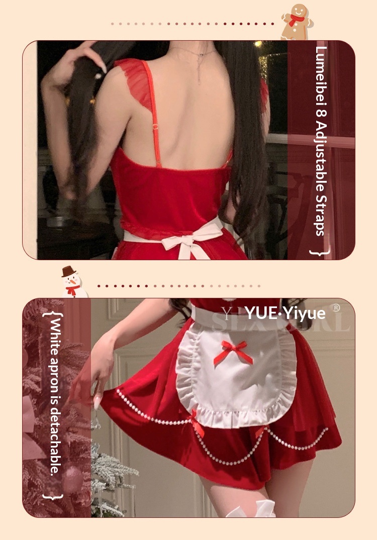 Eros Lab Yiyue Original Weihnachtsoutfit Neujahr Roter Koch Sexy Dessous Pure Desire Uniform Temptation Pyjama Set 1098_voghion.com