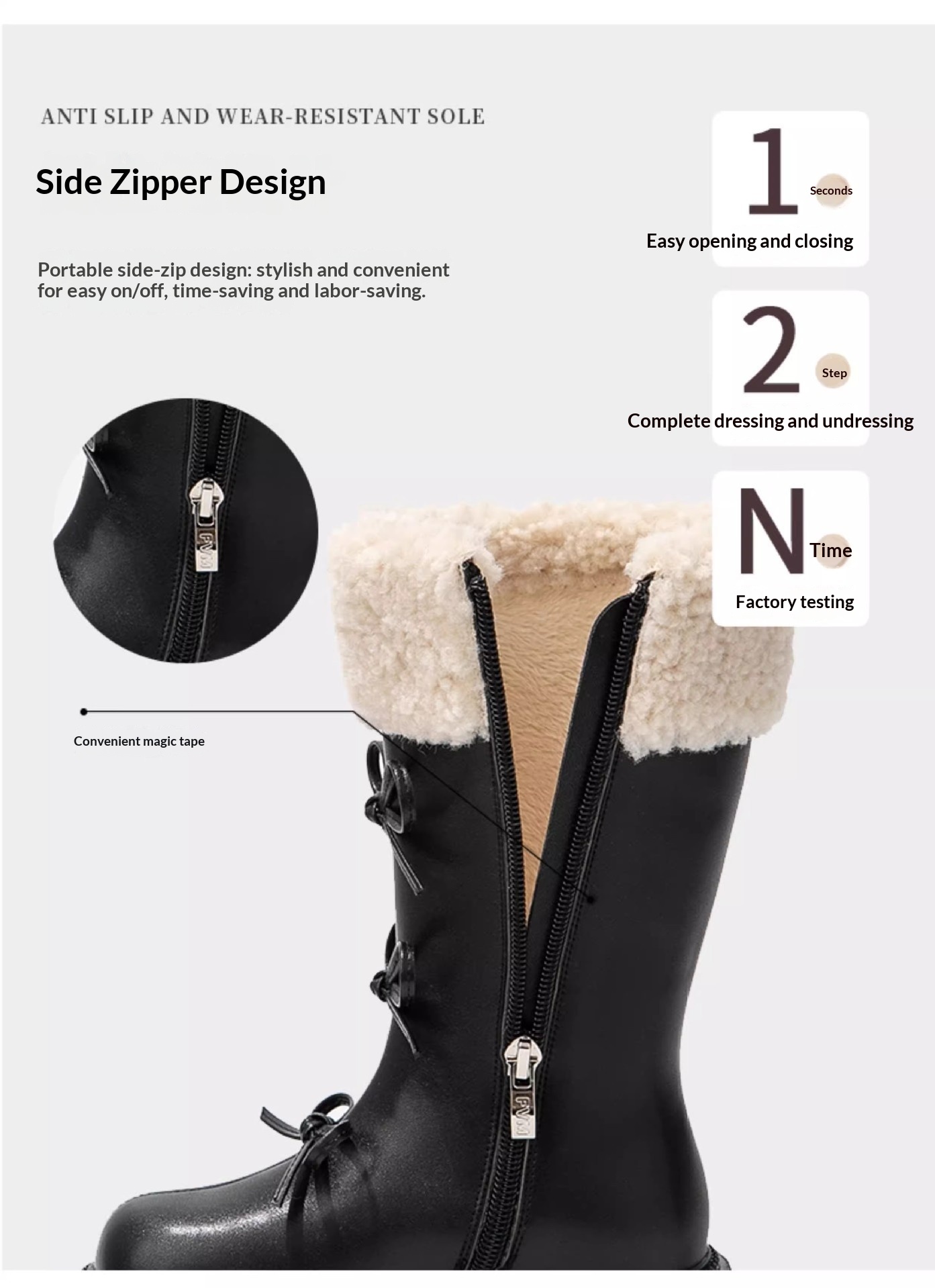 ShoeGlobe - Stivali da neve alti da principessa in pelle, foderati in pile, per bambine, autunno inverno 2025_voghion.com