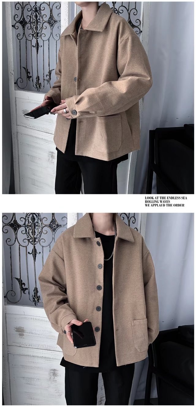 boy Boy Boy 2025 Autumn Winter Korean Style Brand Ins Couple Loose Wool Coat Jacket Trendy One Piece Dropshipping_voghion.com