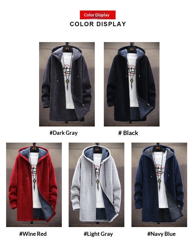 boy Boy Boy High-Quality Autumn Winter New Men's Casual Mid-Length Versatile Fleece Knit Cardigan Trench Coat Jacket_voghion.com