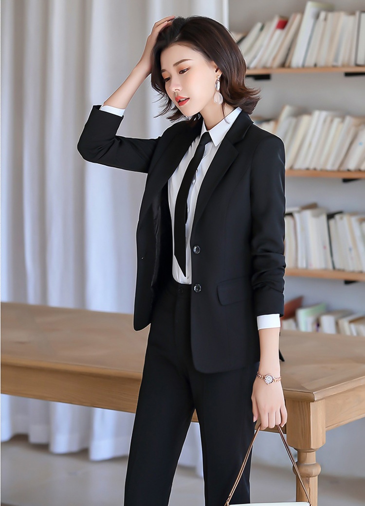 ChicShe Professional Suit Set For Women Hotel Front Desk Manager Workwear Autumn Winter Elegant Civil Servant Formal Small_voghion.com